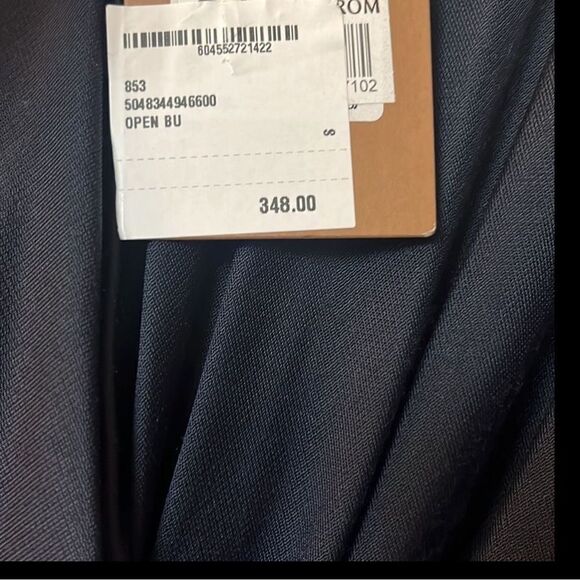 BOSS Hugo Boss Exandria V-neck Faux Wrap Midi Dress Navy  long sleeve $348 - Picture 6 of 10